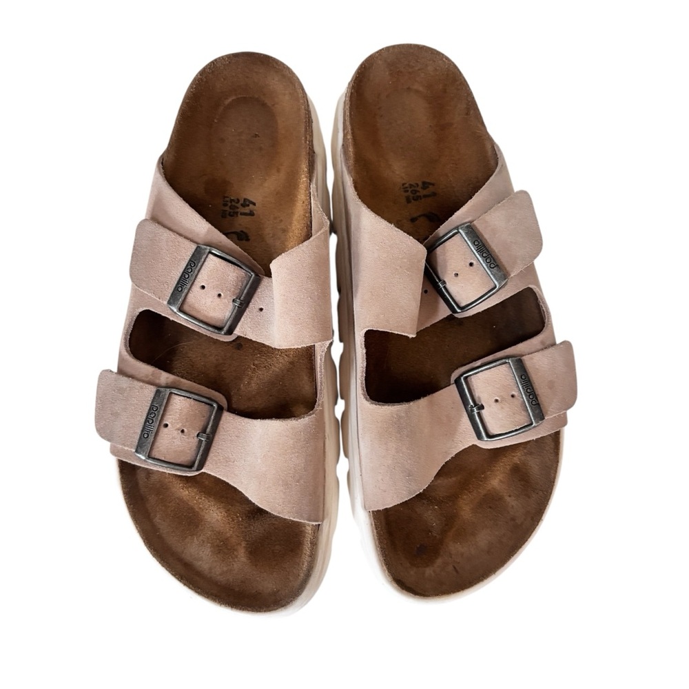 Birkenstock Women's Papillio Arizona Chunky Suede Warm Sand Sandal Sz 41